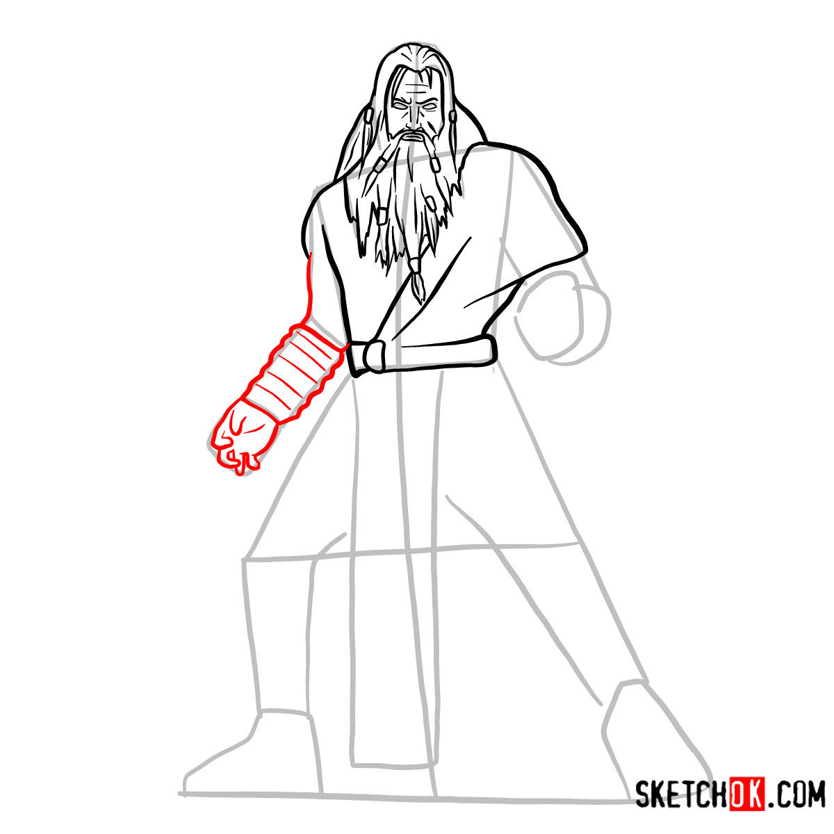How to draw Zeus | God of War - step 10