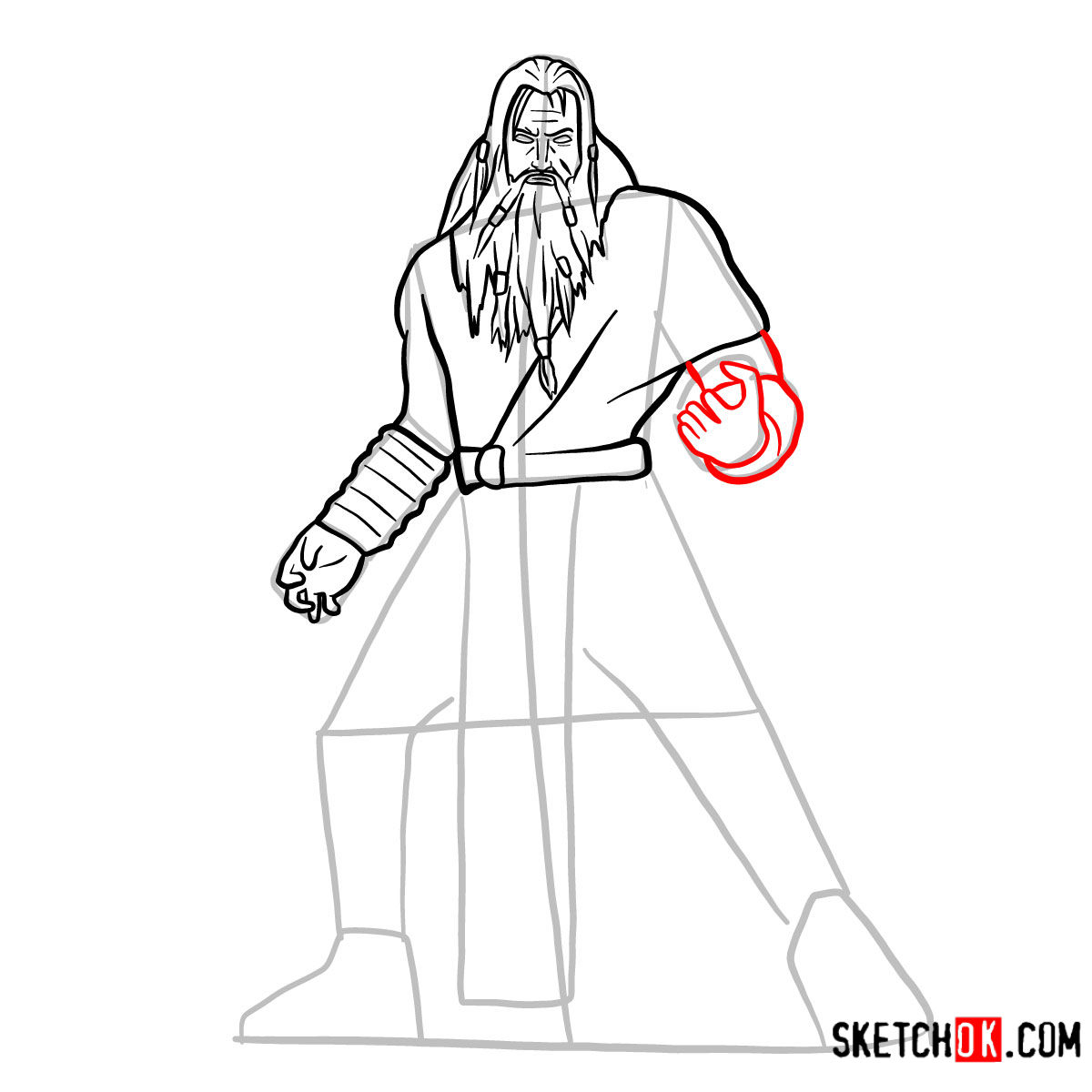 How to draw Zeus | God of War - step 11
