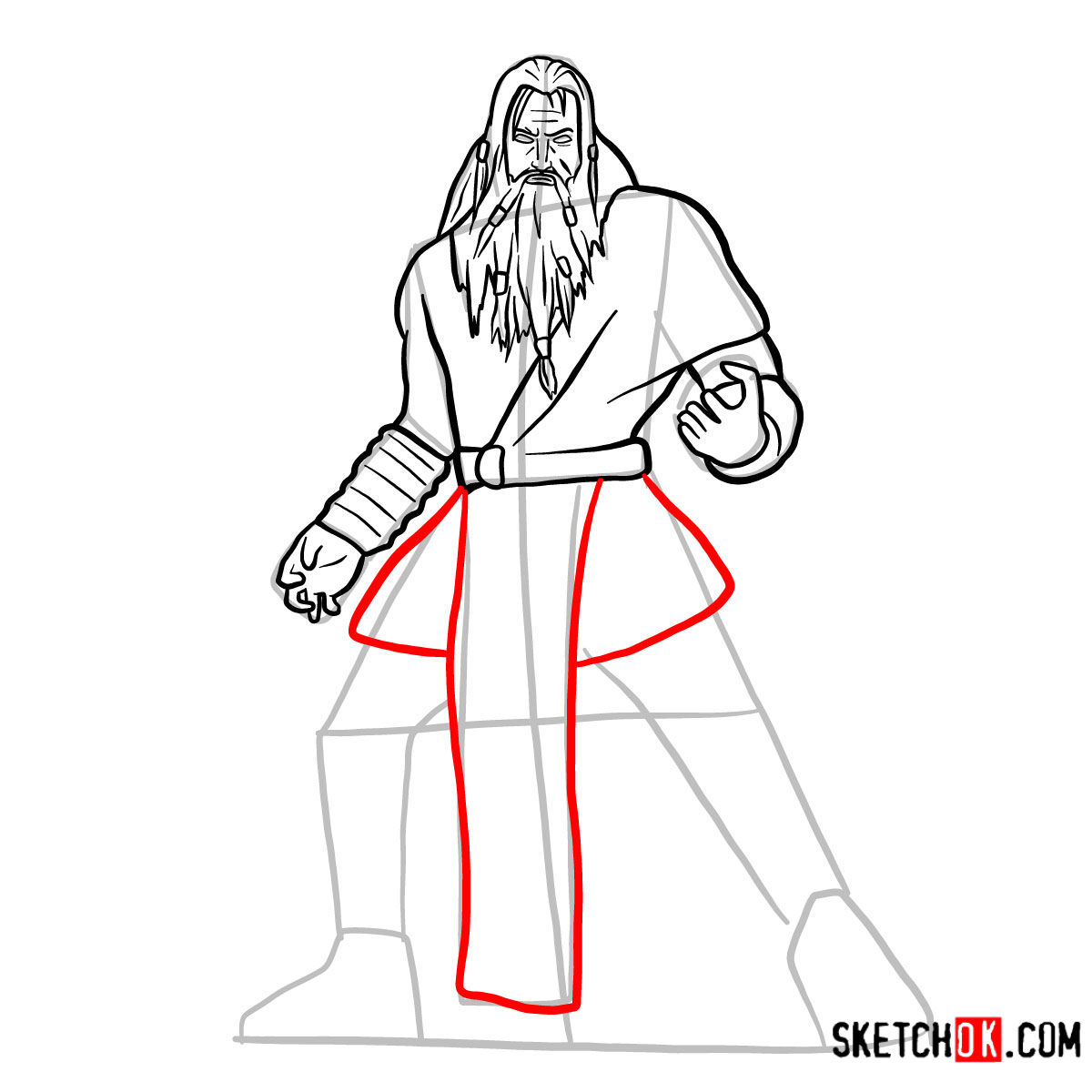How to draw Zeus | God of War - step 12