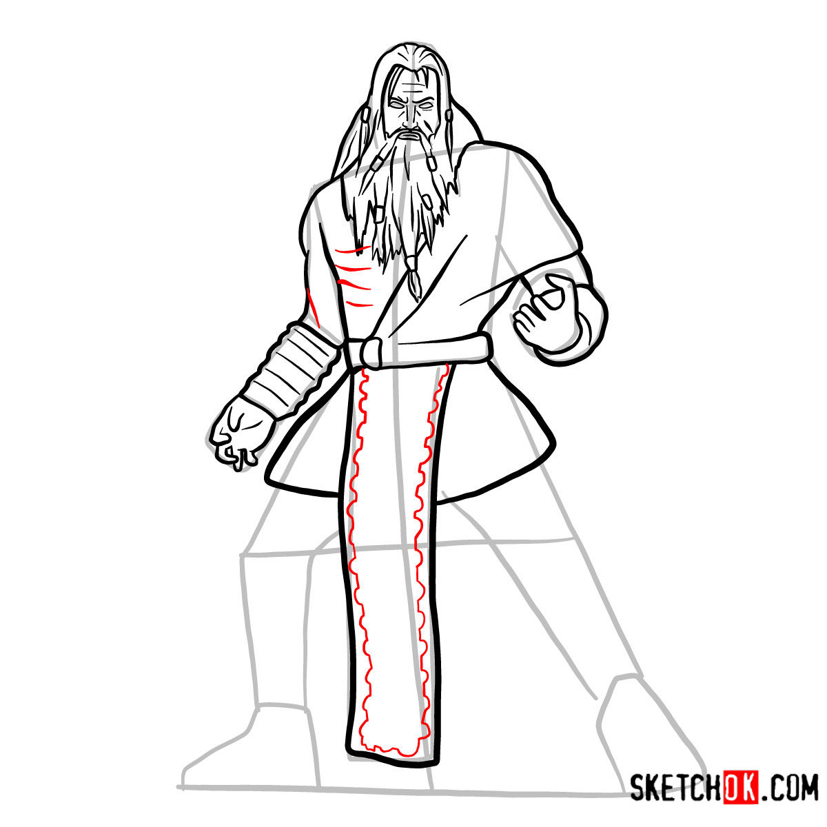 How to draw Zeus | God of War - step 13