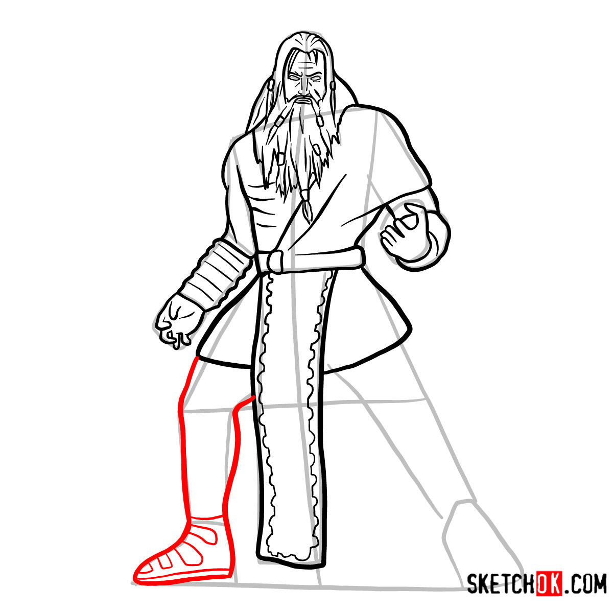 How to draw Zeus | God of War - step 14