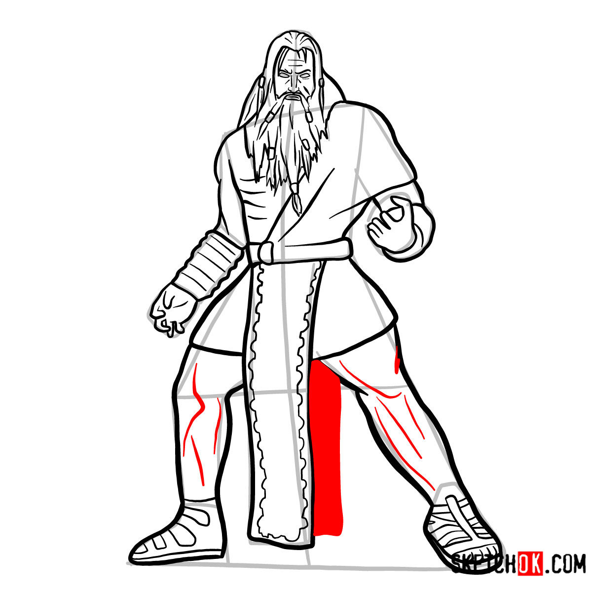 How to draw Zeus | God of War - step 16