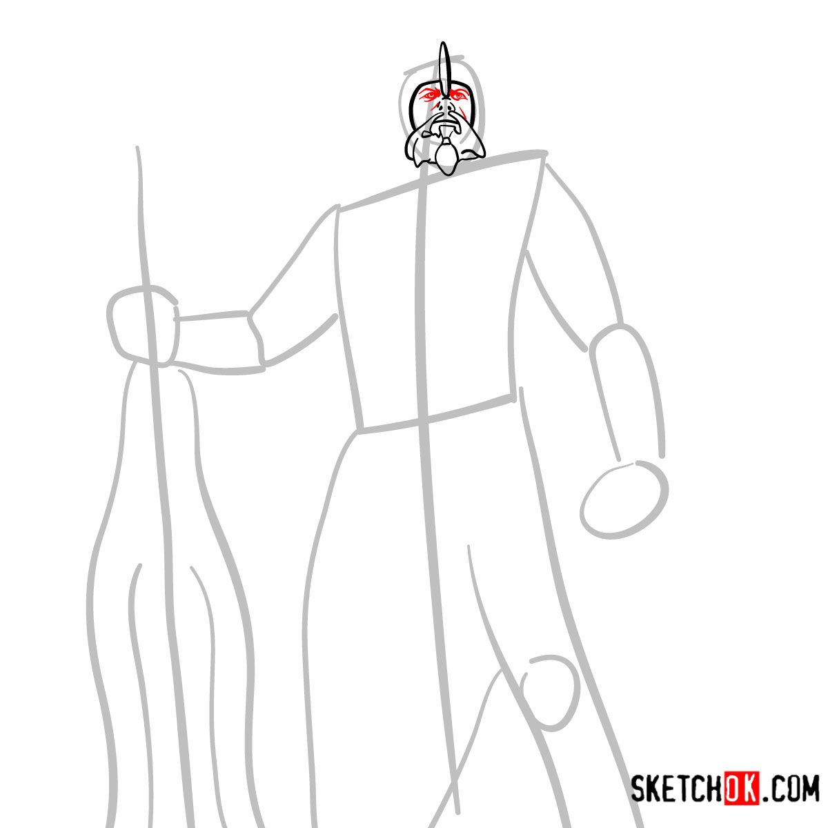 How to draw Poseidon God of War Sketchok easy drawing guides. 