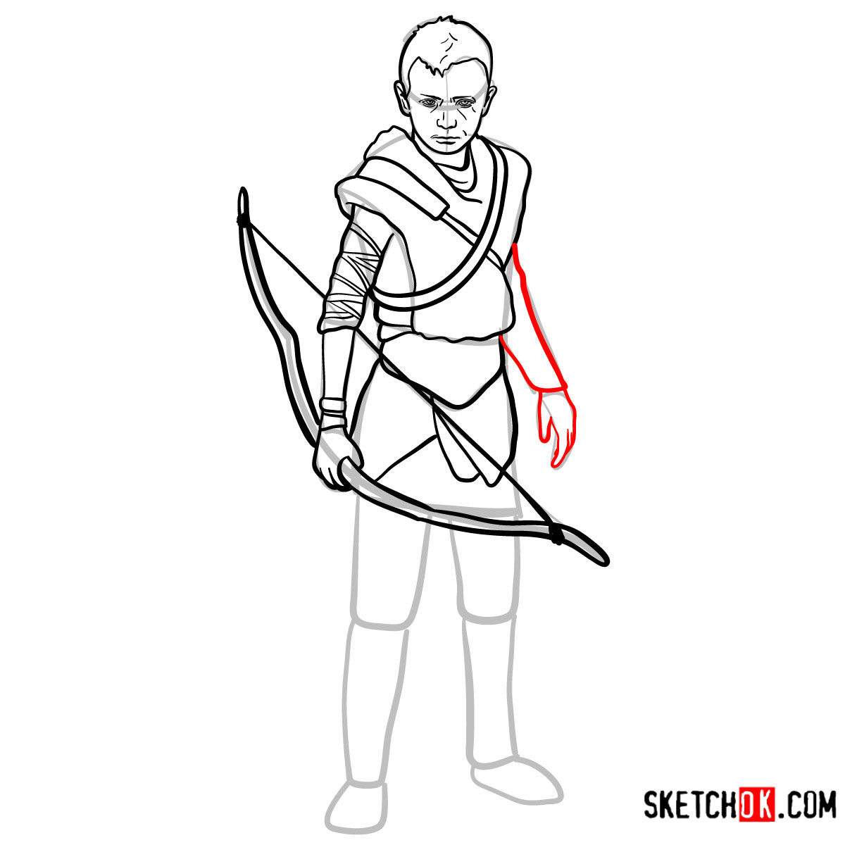 How to draw Atreus | God of War - step 13
