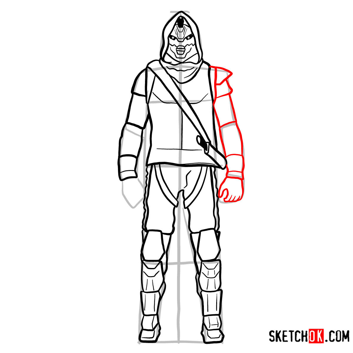 How to draw Cayde-6 | Destiny - step 12