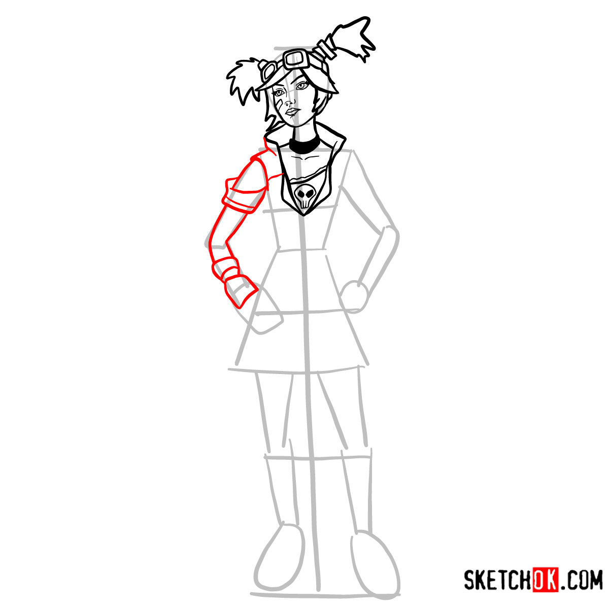 How to draw Gaige | Borderlands - step 10