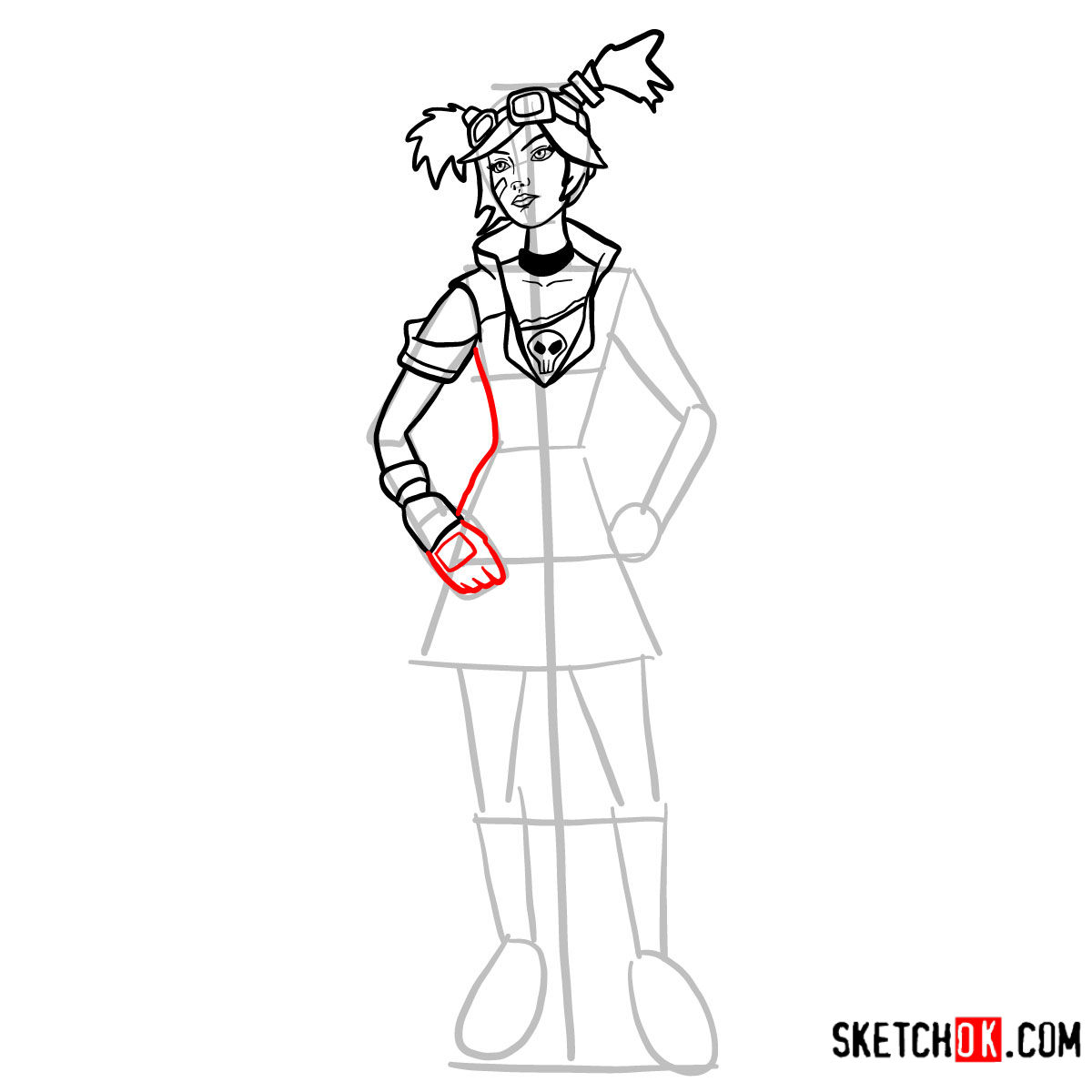 How to draw Gaige | Borderlands - step 11