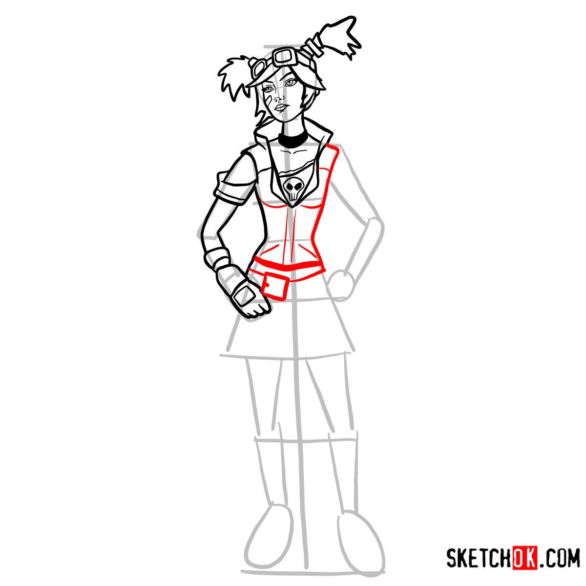How to draw Gaige | Borderlands - step 12