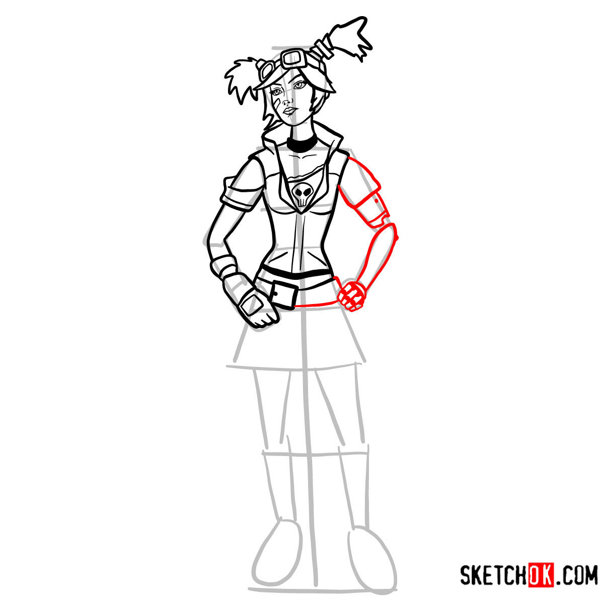 How to draw Gaige | Borderlands - step 13
