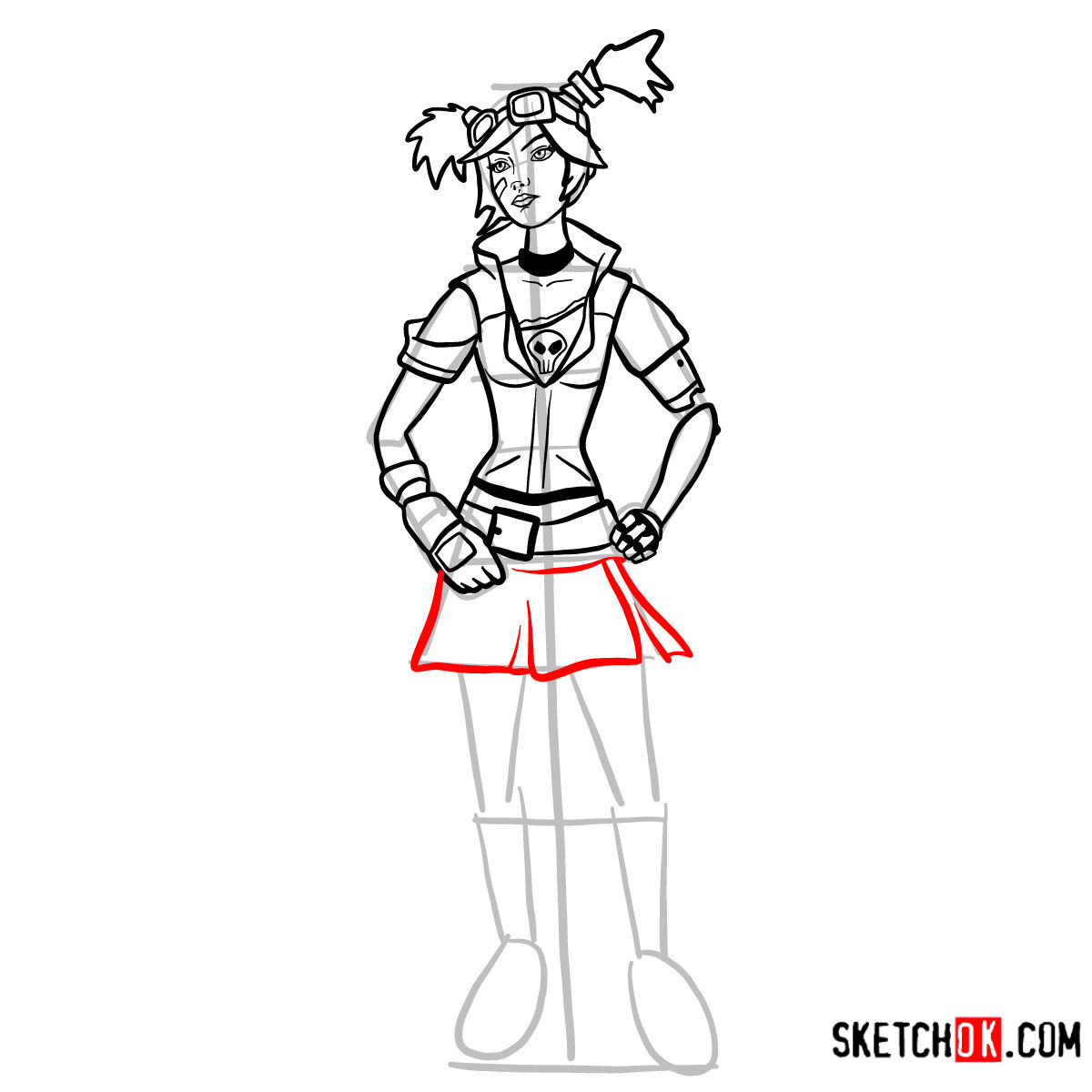 How to draw Gaige | Borderlands - step 14
