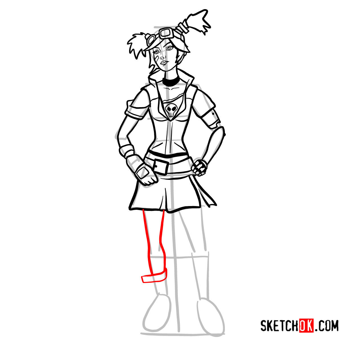 How to draw Gaige | Borderlands - step 15