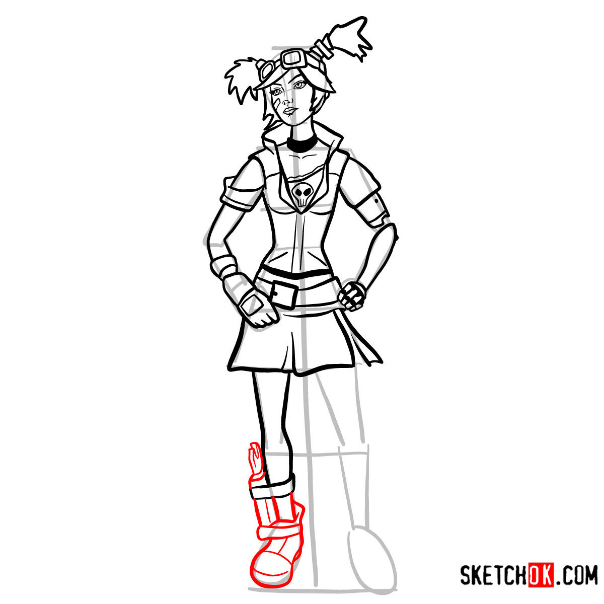 How to draw Gaige | Borderlands - step 16