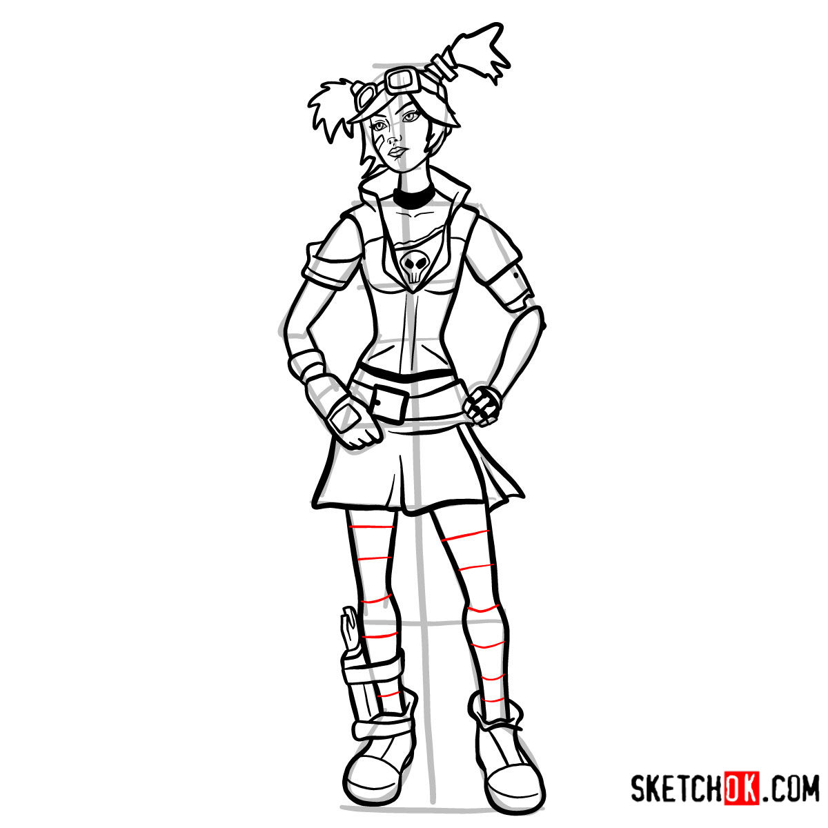 How to draw Gaige | Borderlands - step 18