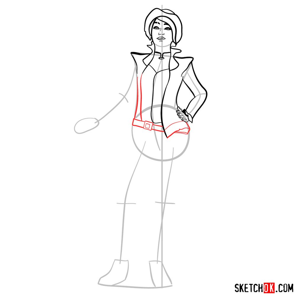 How to draw Fiona from the Borderlands - step 11