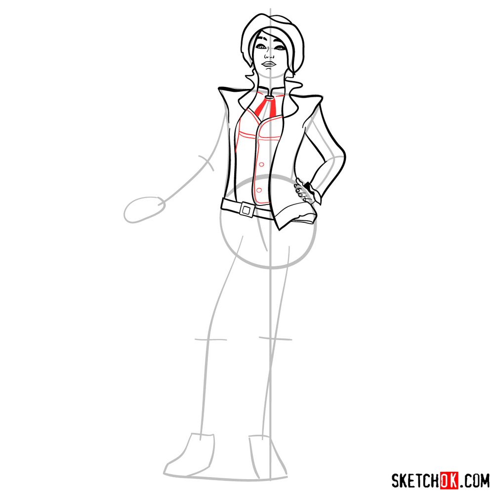 How to draw Fiona from the Borderlands - step 12