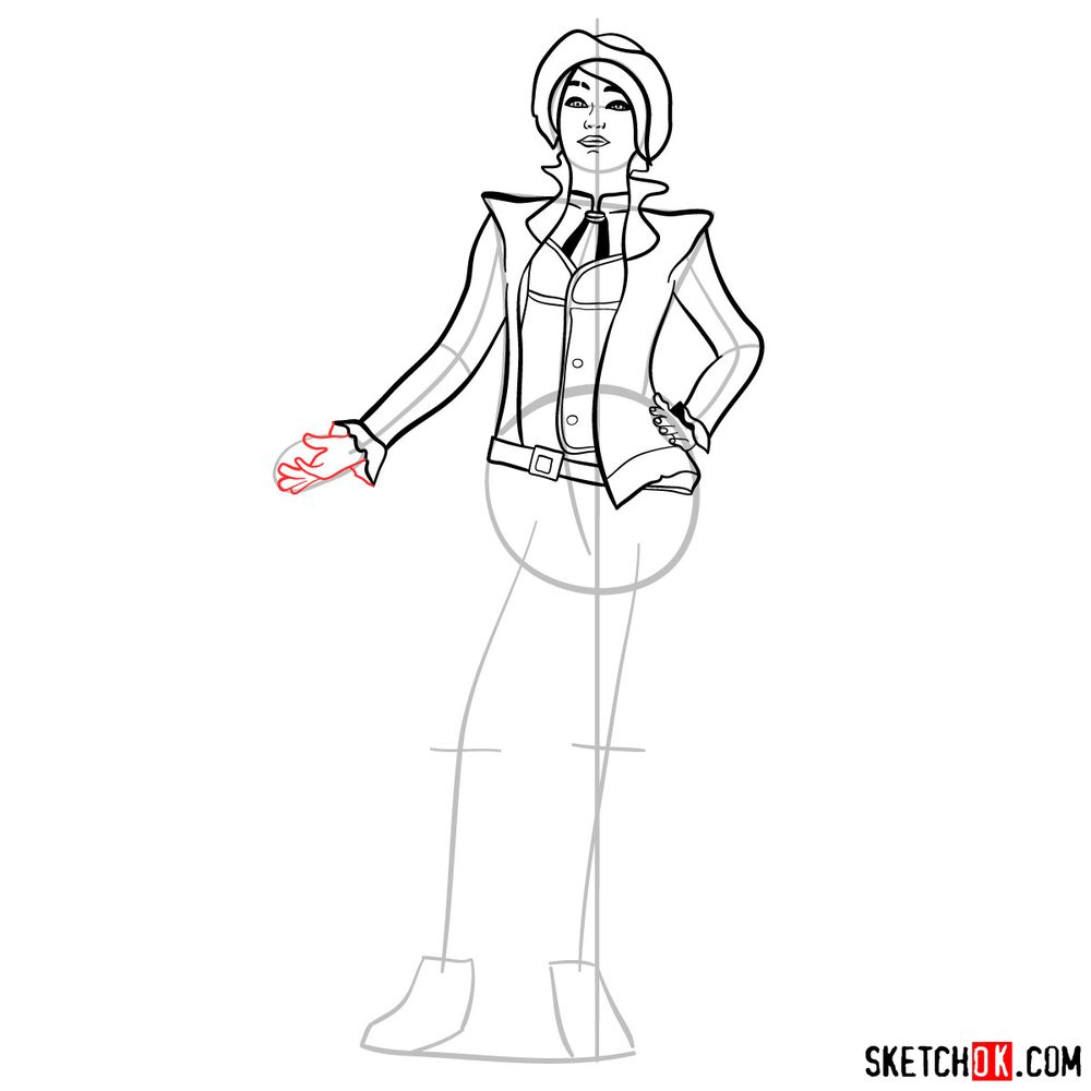 How to draw Fiona from the Borderlands - step 14