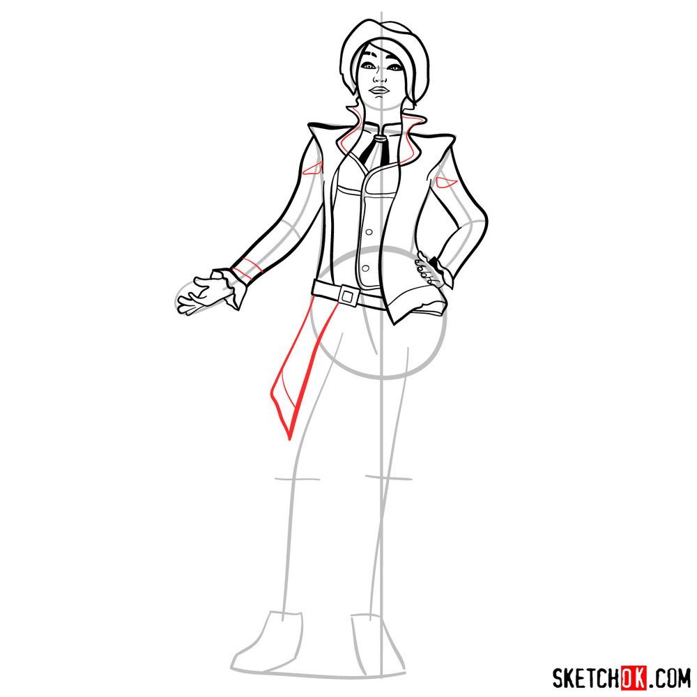 How to draw Fiona from the Borderlands - step 15