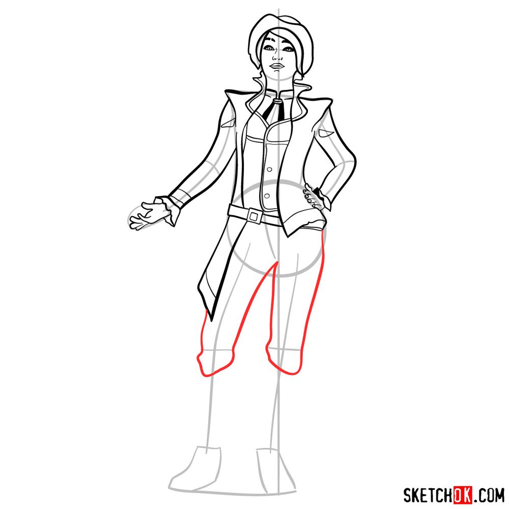 How to draw Fiona from the Borderlands - step 16