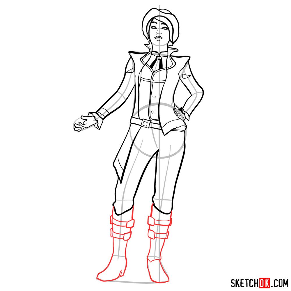 How to draw Fiona from the Borderlands - step 17