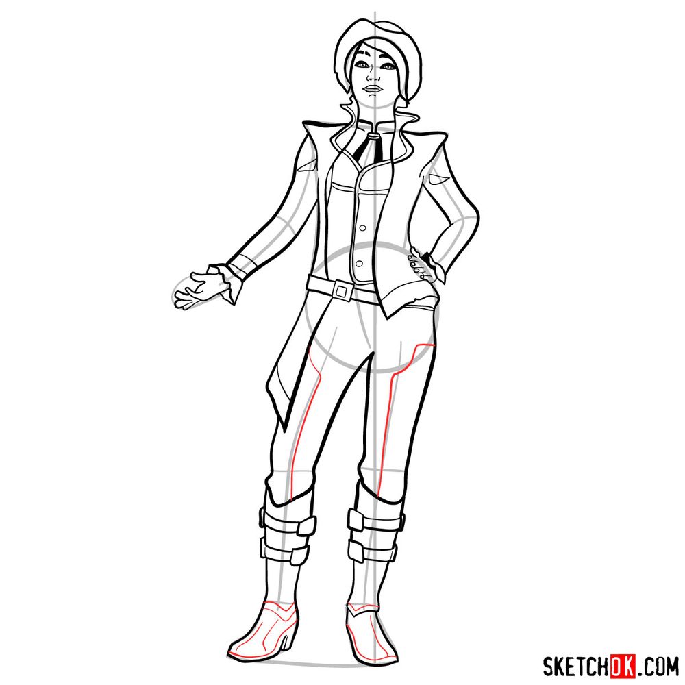 How to draw Fiona from the Borderlands - step 18