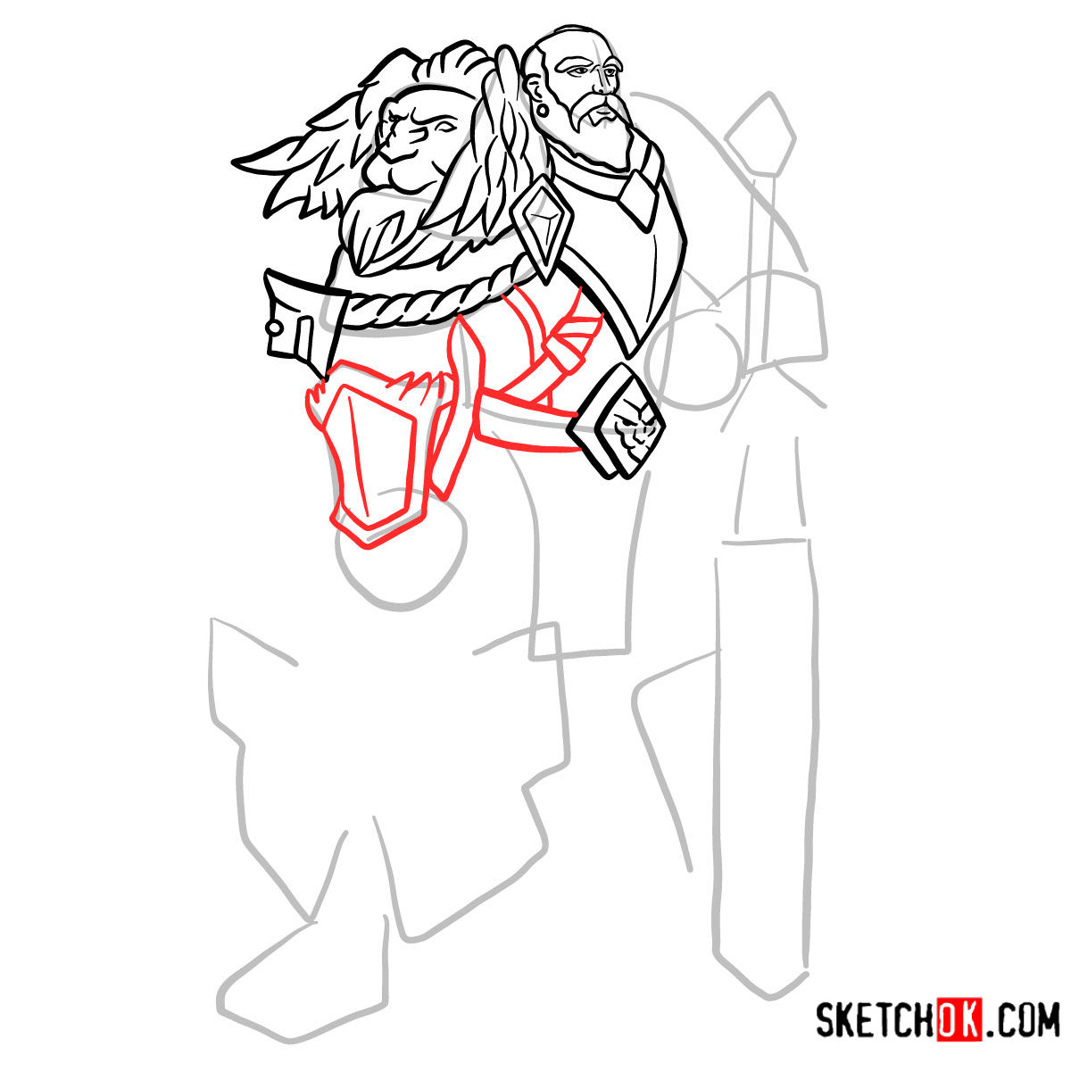 How to draw Lord Anduin Lothar | World of Warcraft - step 09