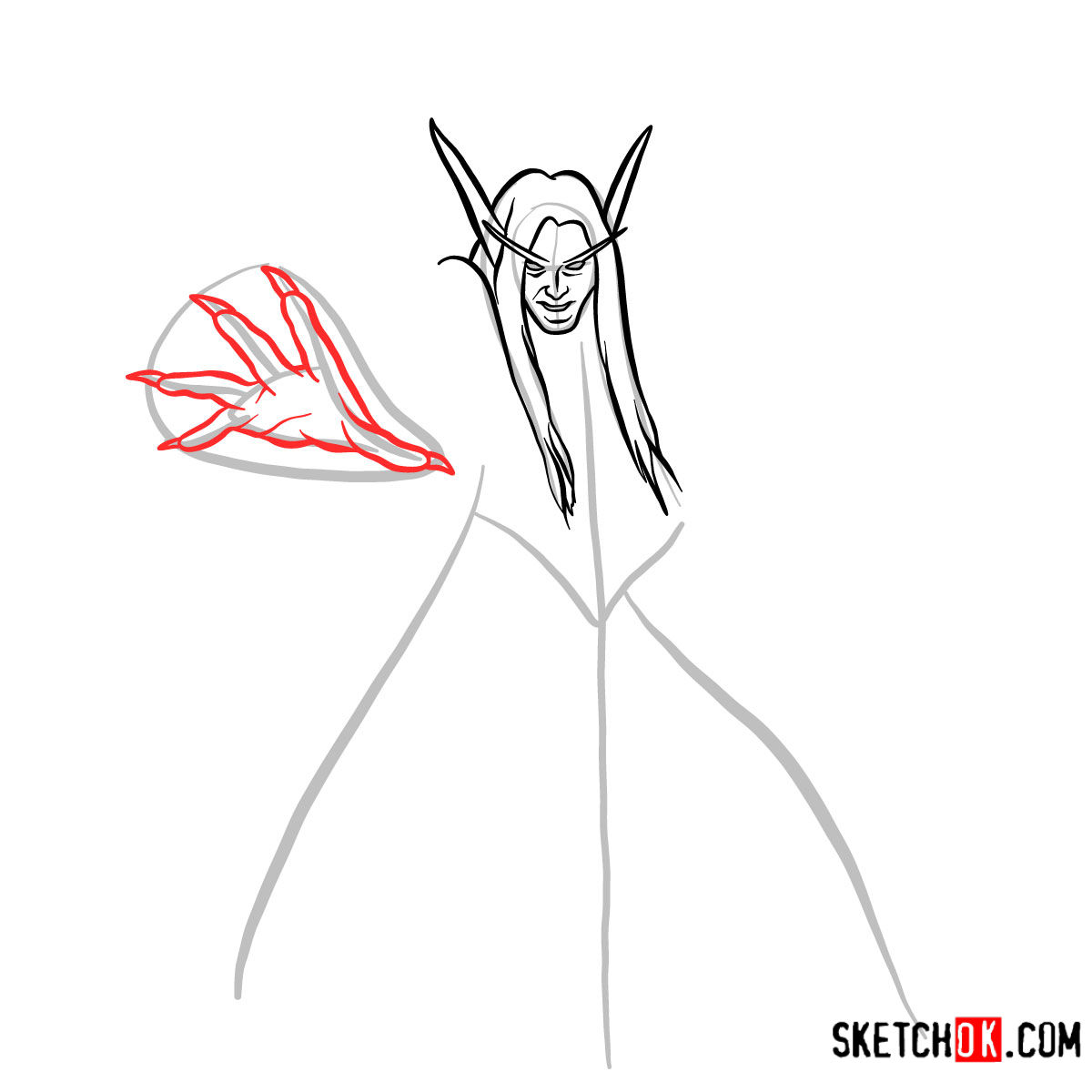 How to draw Kael'thas Sunstrider | World of Warcraft - step 05