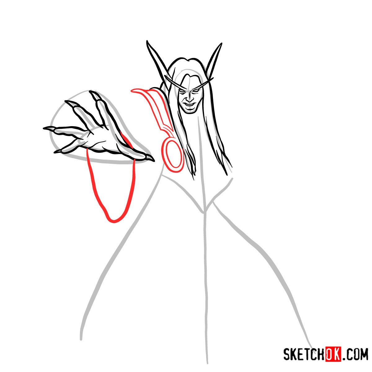 How to draw Kael'thas Sunstrider | World of Warcraft - step 06