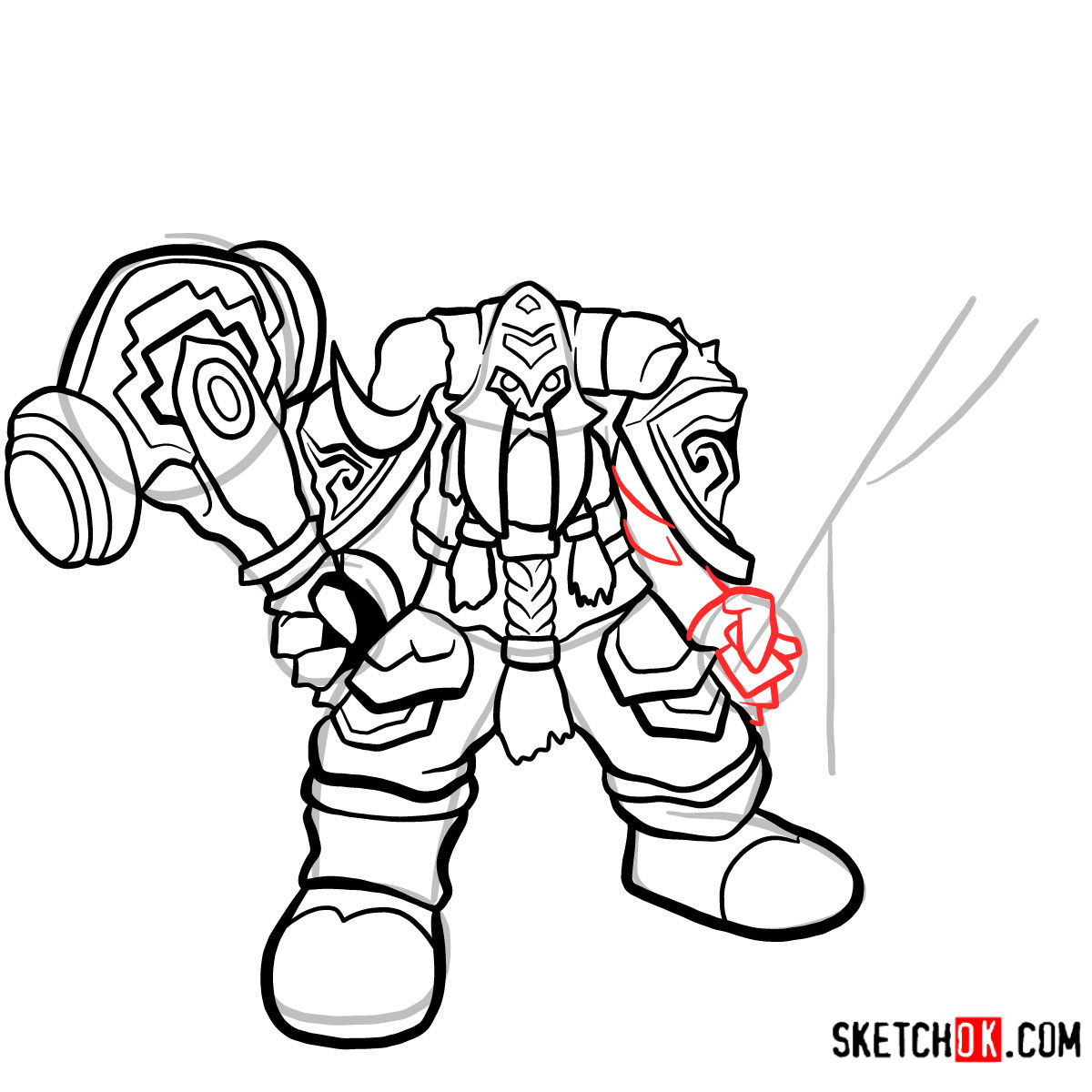 How to draw Muradin Bronzebeard | World of Warcraft - step 10
