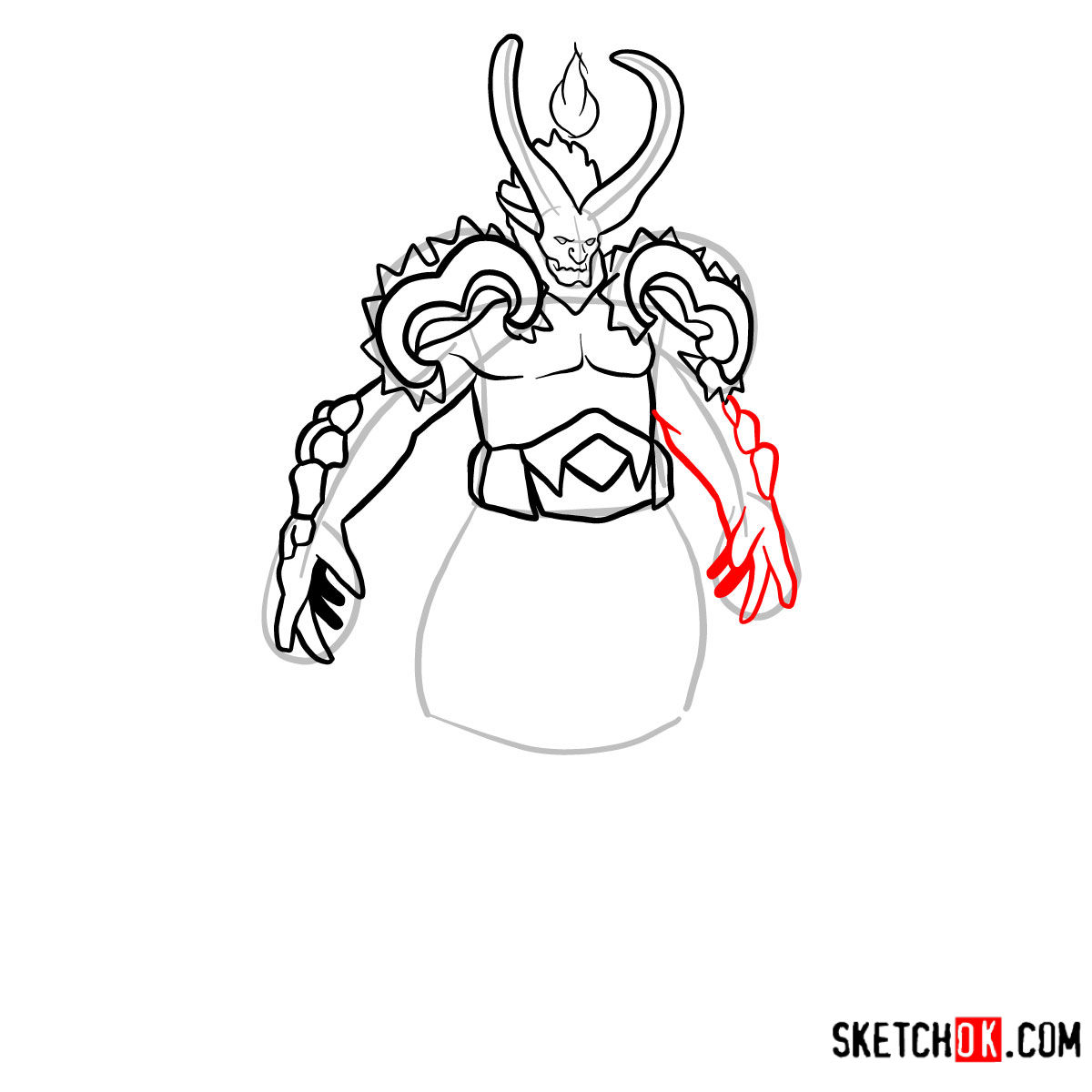 How to draw Sargeras | World of Warcraft - step 10