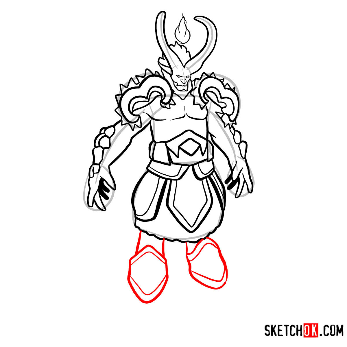 How to draw Sargeras | World of Warcraft - step 13