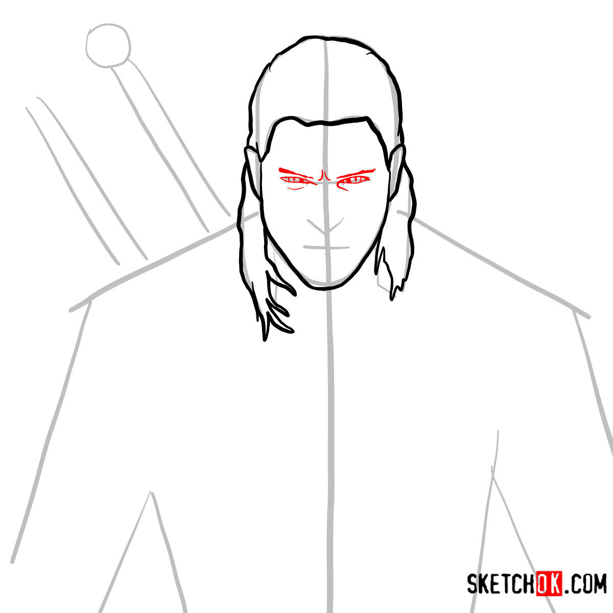 How to draw Geralt of Rivia | The Witcher - step 05