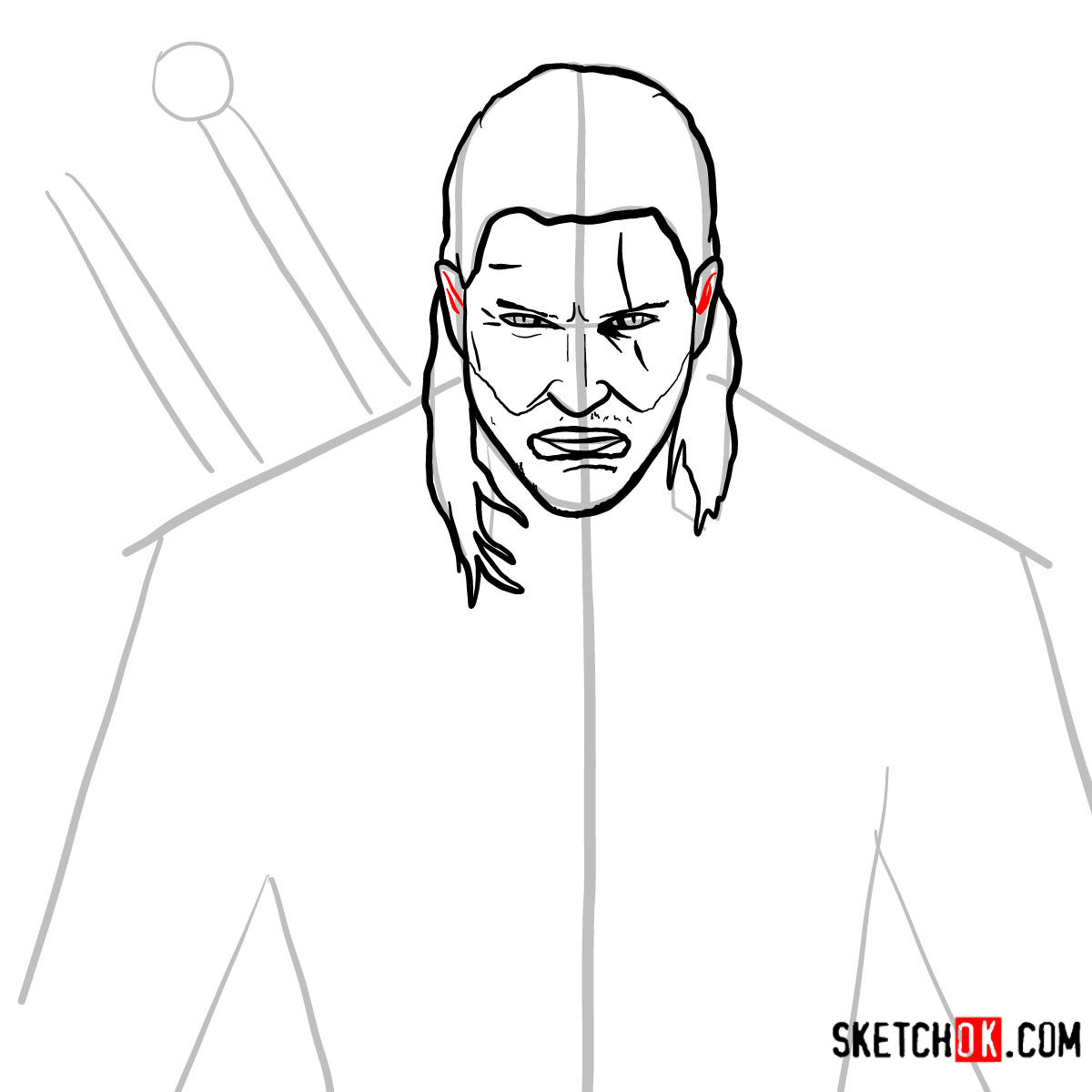 How to draw Geralt of Rivia | The Witcher - step 08