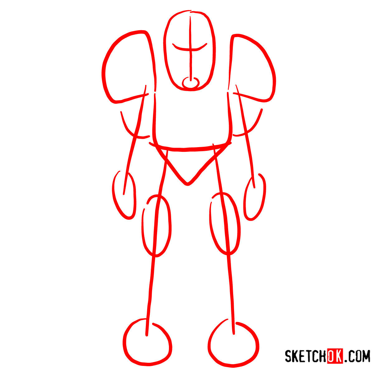 How to draw T-60 power armor | Fallout - step 01