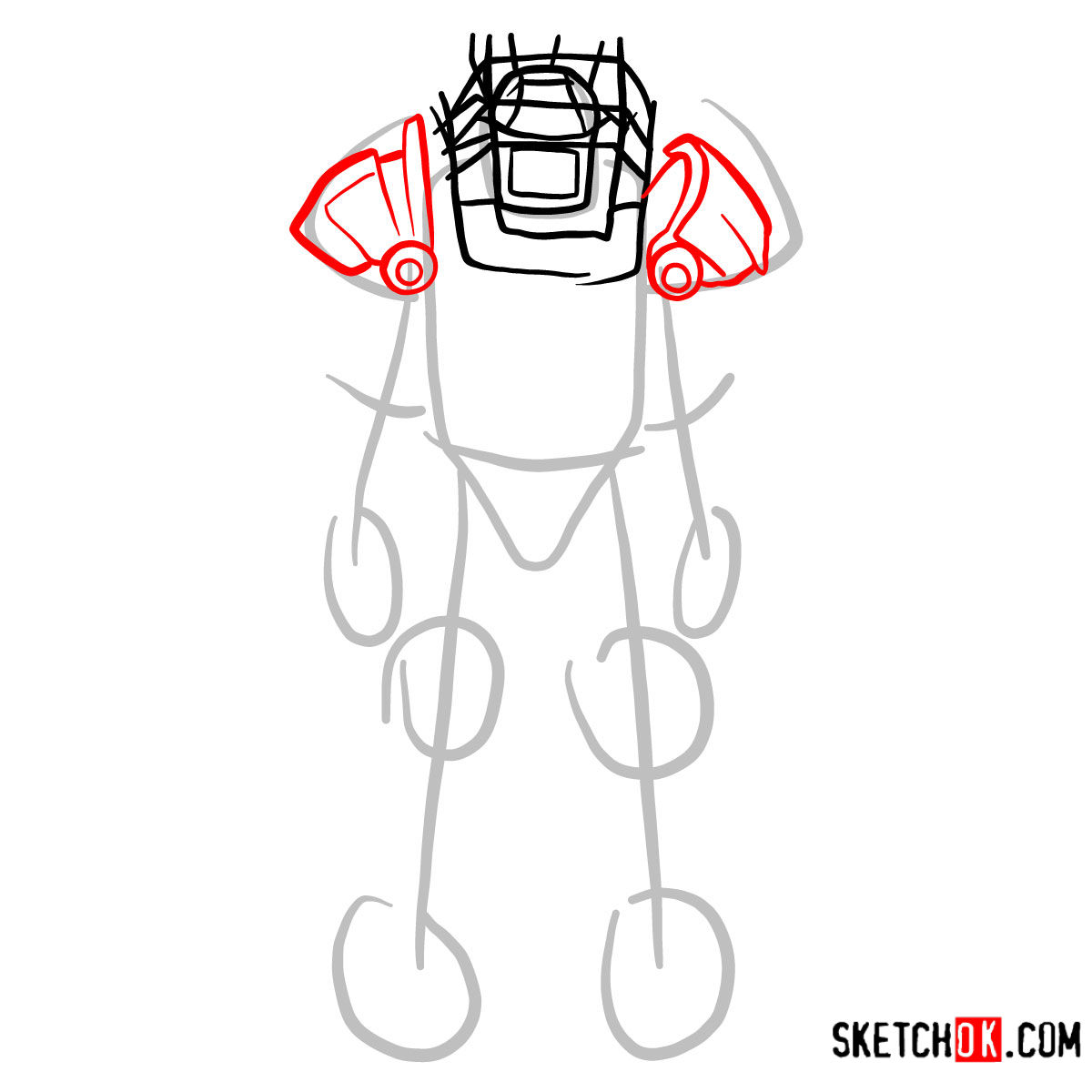 How to draw Raider power armor | Fallout - step 05