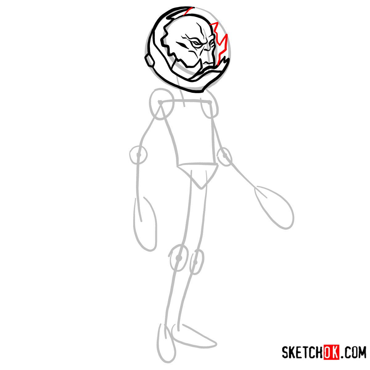 How to draw the Alien (Zetan) | Fallout - step 04