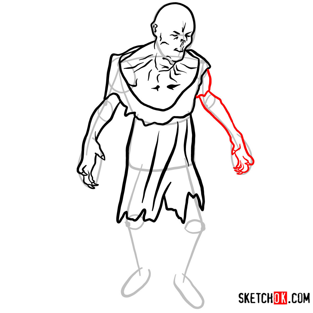 How to draw the Ghoul | Fallout - step 08