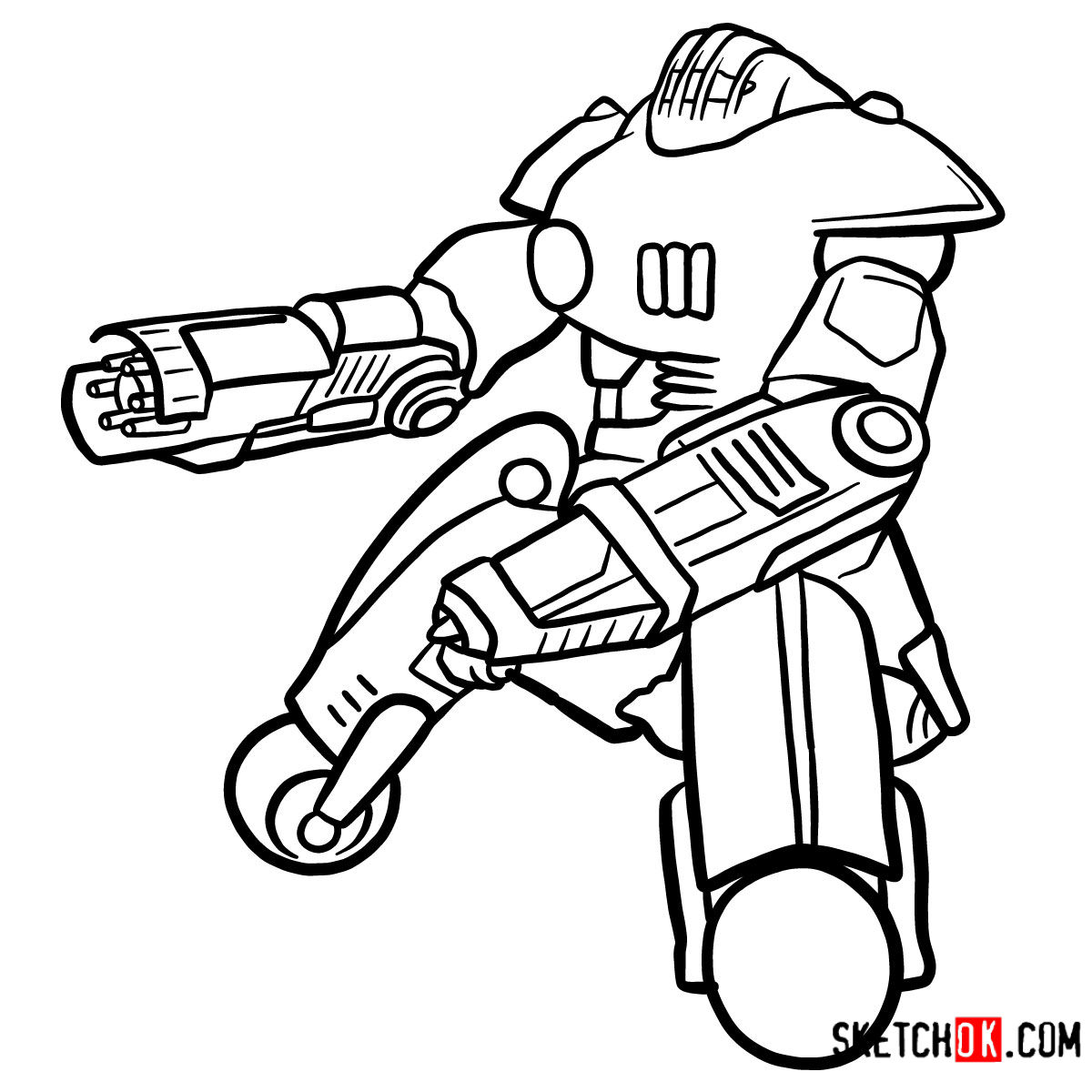 How to draw the Sentry bot | Fallout