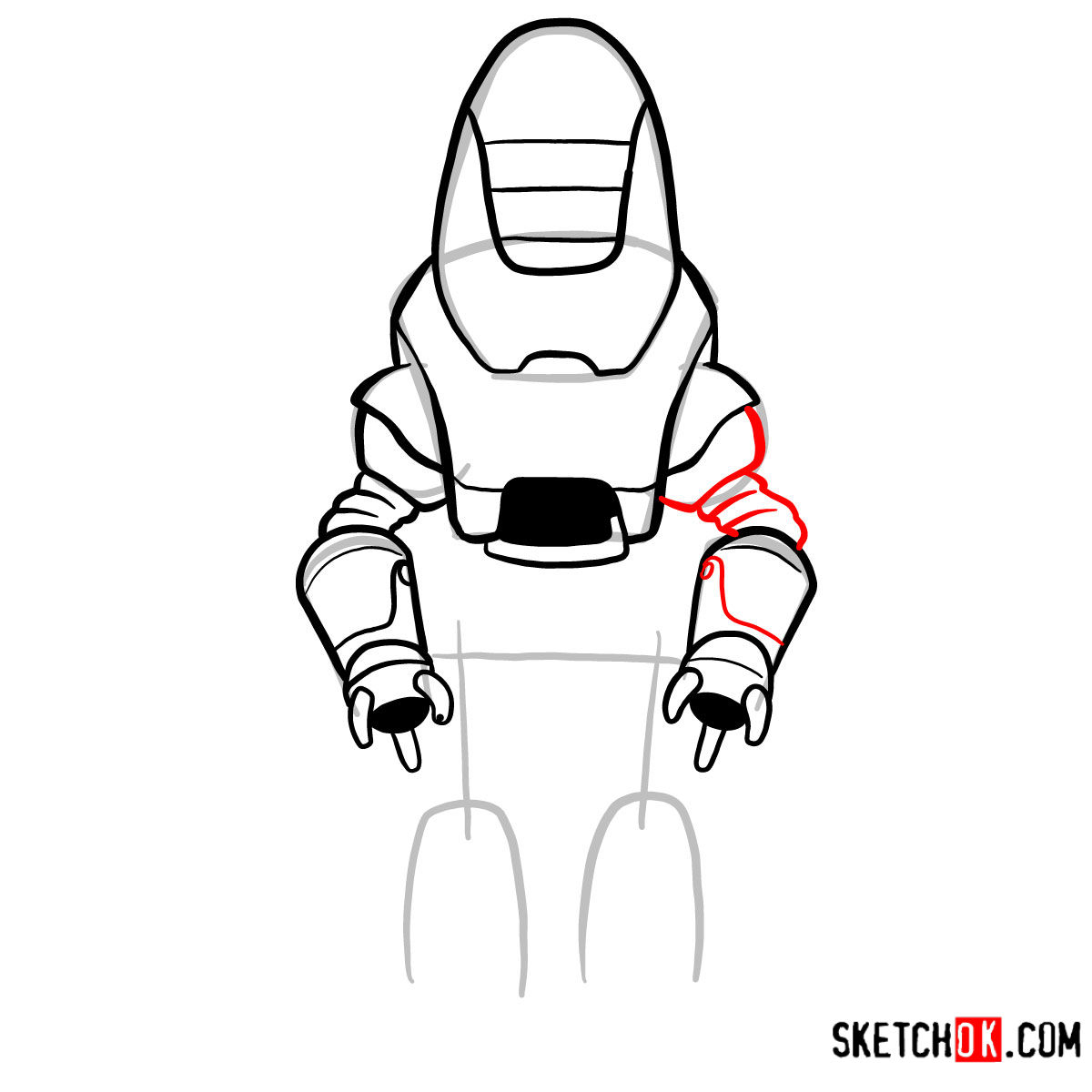 How to draw the Protectron | Fallout - step 08