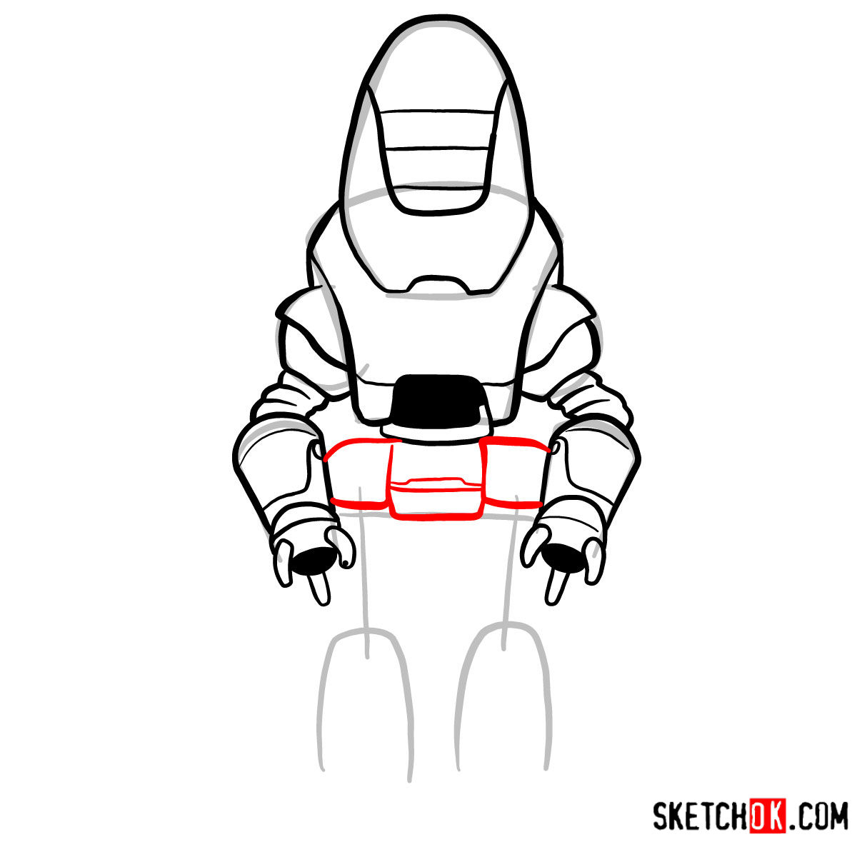How to draw the Protectron | Fallout - step 09