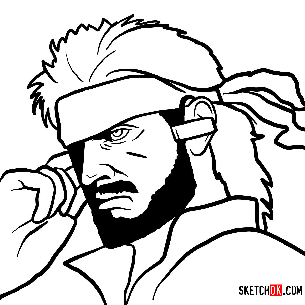 How to draw Venom Snake's face | Metal Gear Solid
