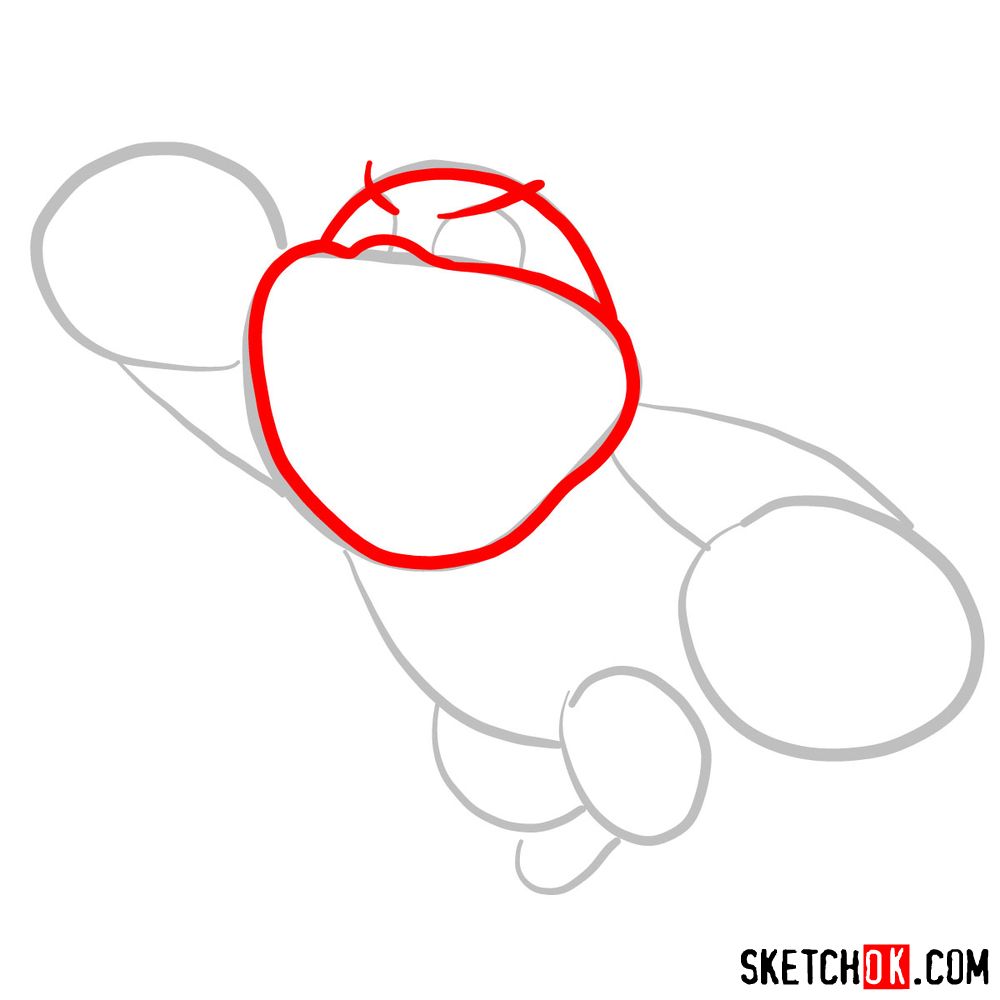 How to draw Boom Boom from Super Mario games - step 02