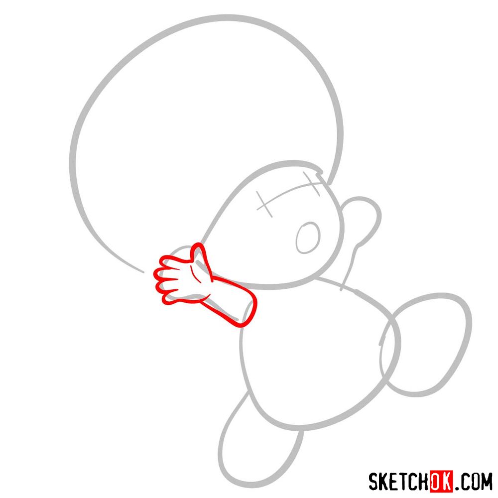 How to draw Toadette from Super Mario games - step 02