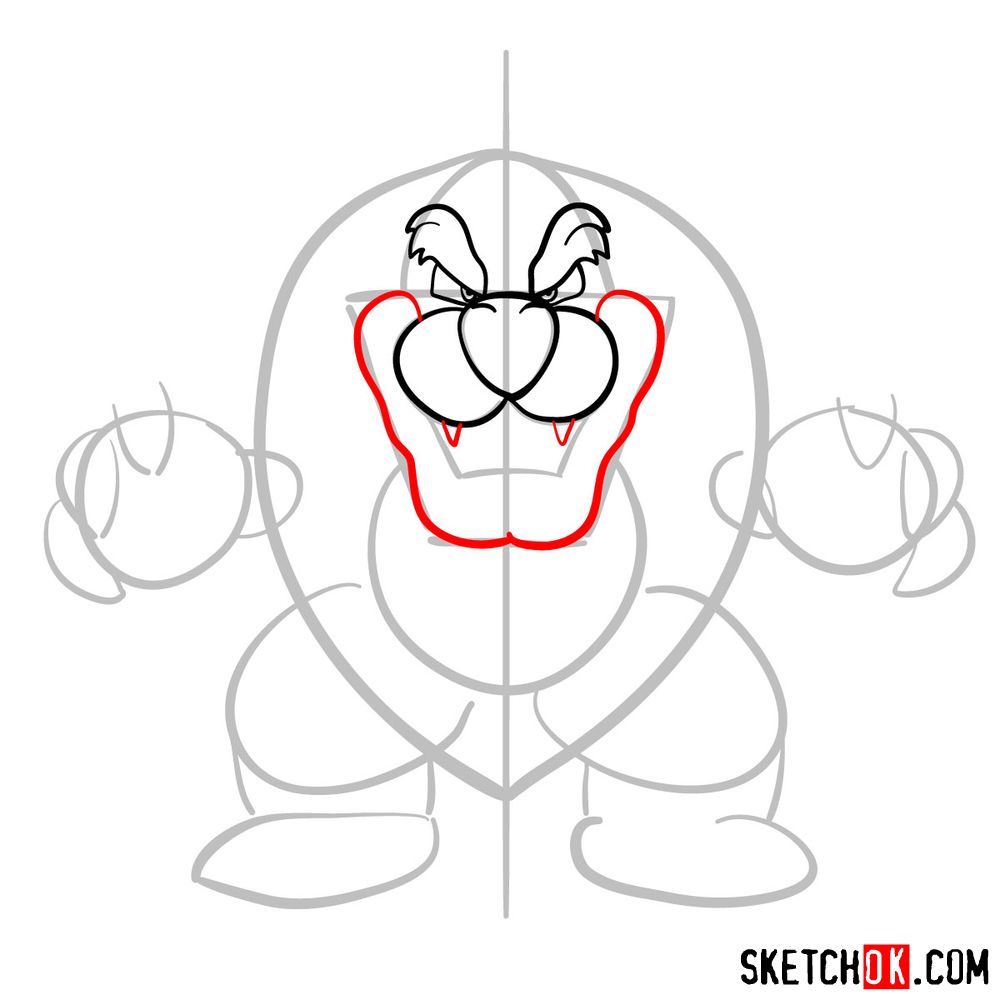 How to draw Bowser from Super Mario games - step 05