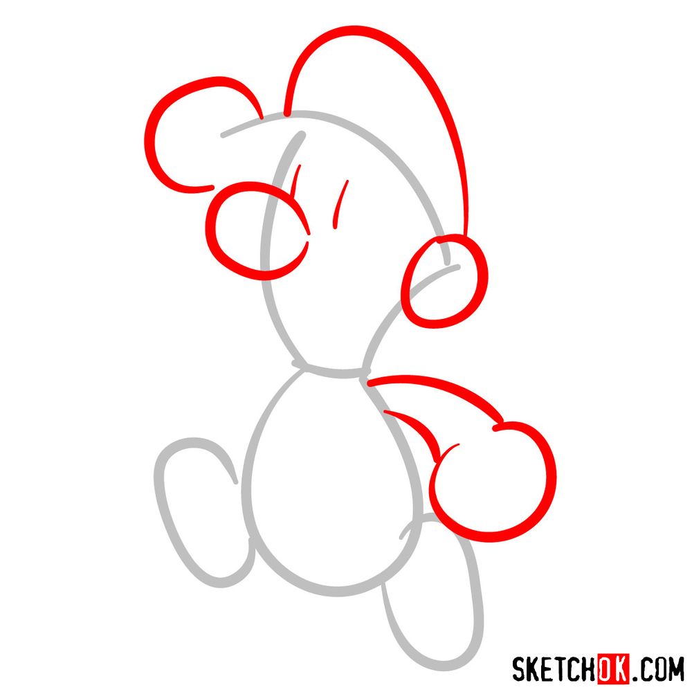 How to draw classic Luigi in 2D from Super Mario games - step 02