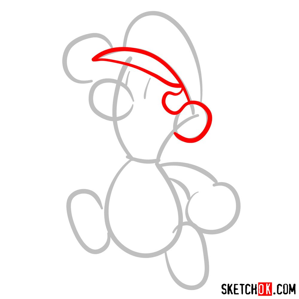 How to draw classic Luigi in 2D from Super Mario games - step 03