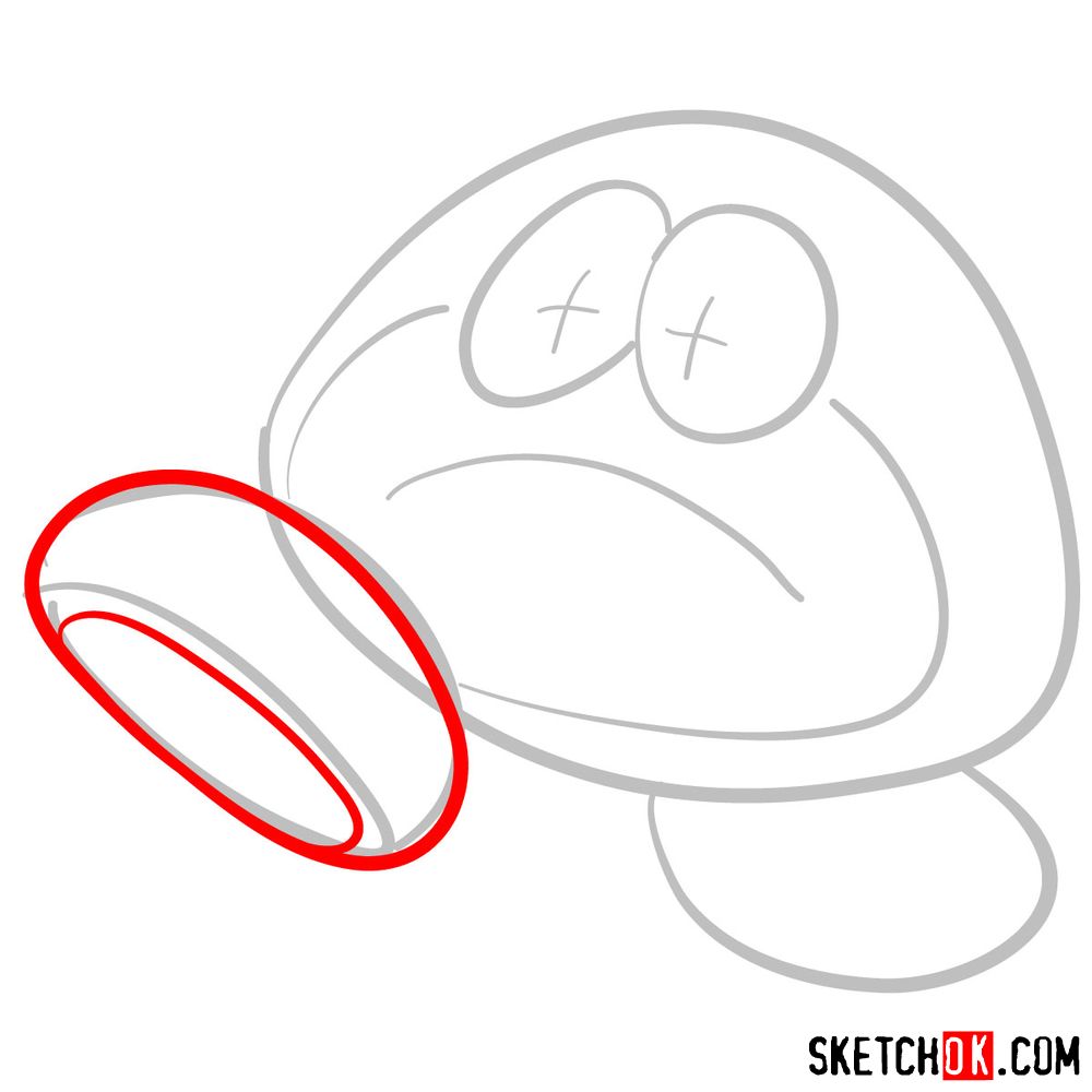 How to draw Galoomba from Super Mario games - step 02
