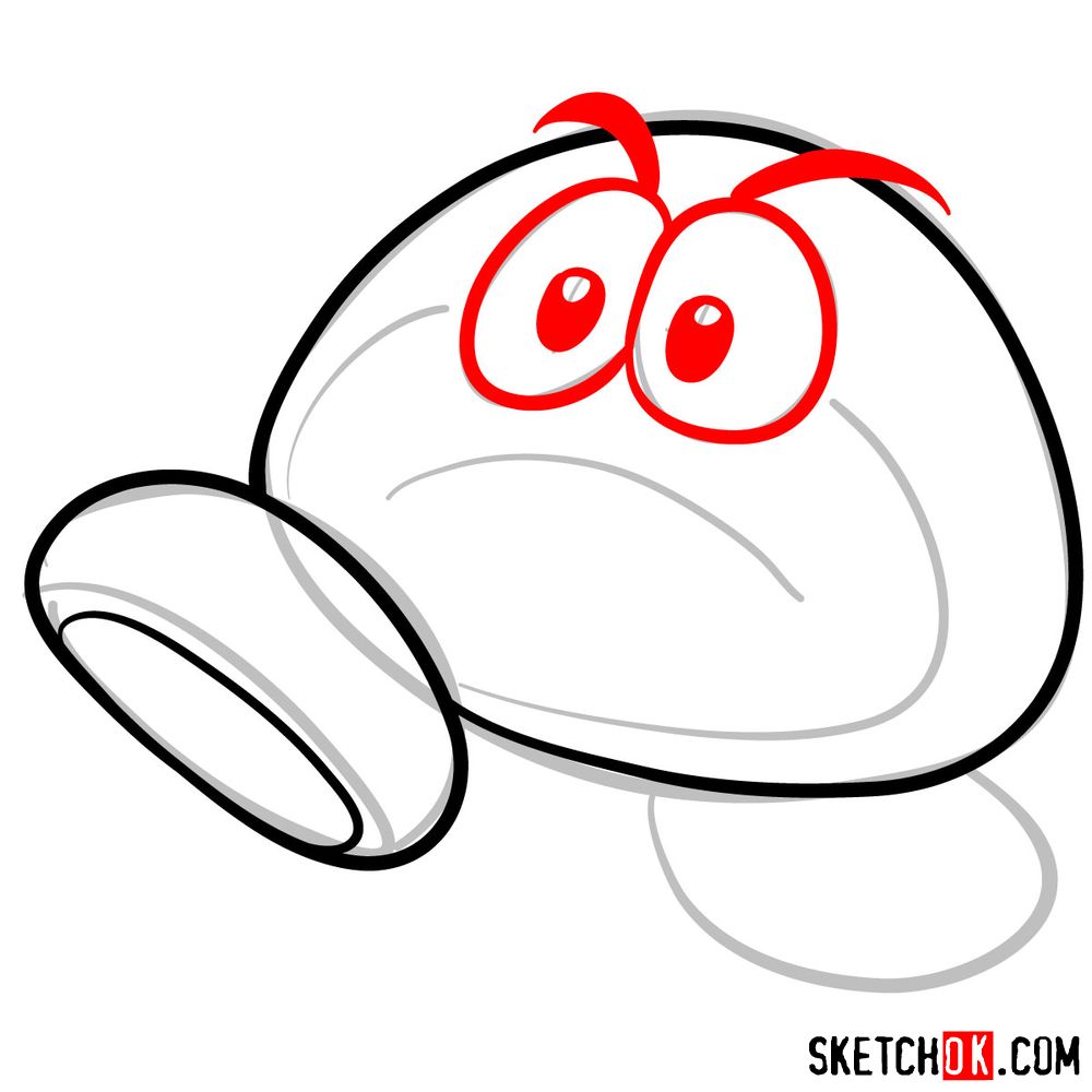 How to draw Galoomba from Super Mario games - step 04