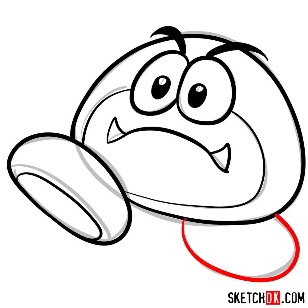 How to draw Galoomba from Super Mario games - step 06
