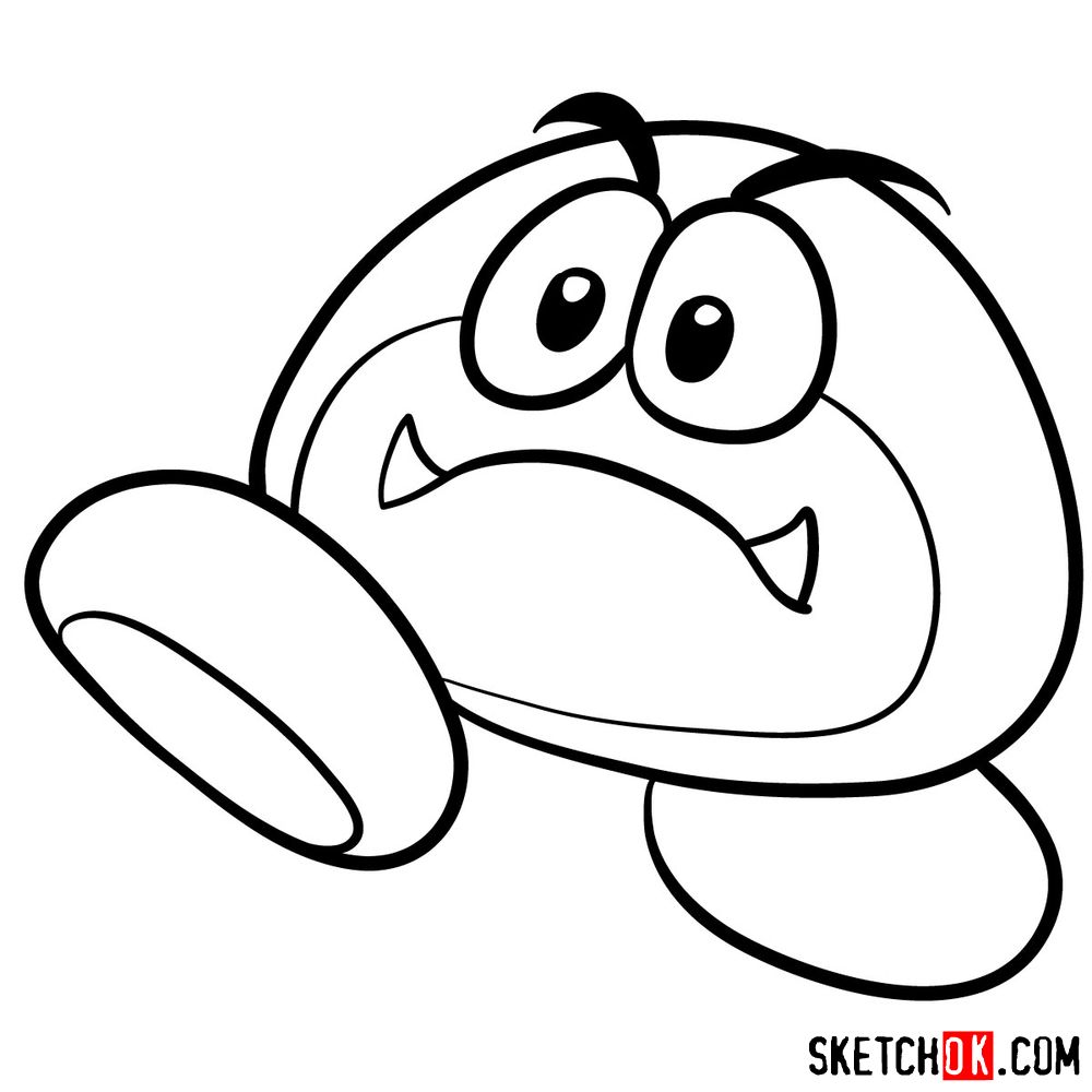 How to draw Galoomba from Super Mario games - step 07
