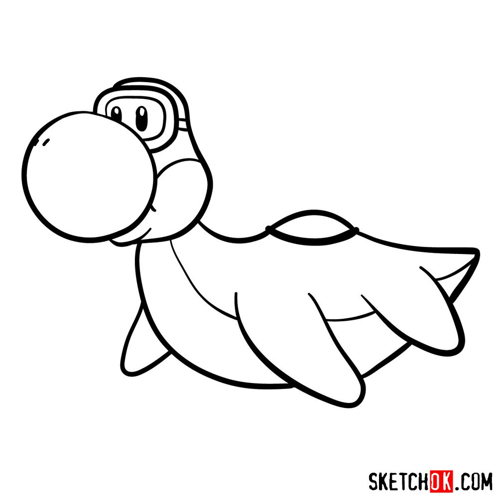 How to draw Dorrie from Super Mario games - step 10